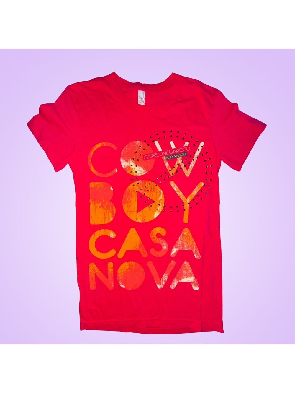 Carrie Underwood Women’s Small Red Play On Tour Rhinestone T-Shirt